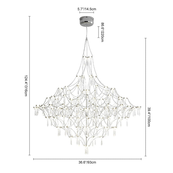 Modern Luxury Starry Geometric LED Crystal Chandelier - Yiilighting