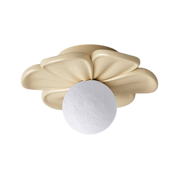 Modern Macaron Pastel Textured Floral Lunar Moon Petal Flush Ceiling Lamp For Kids - Yiilighting