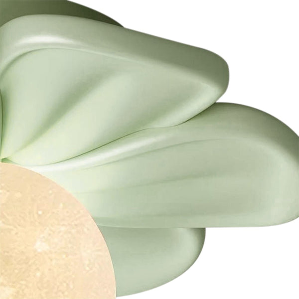Modern Macaron Pastel Textured Floral Lunar Moon Petal Flush Ceiling Lamp For Kids - Yiilighting