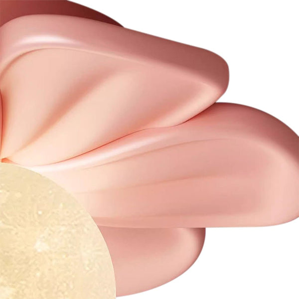 Modern Macaron Pastel Textured Floral Lunar Moon Petal Flush Ceiling Lamp For Kids - Yiilighting