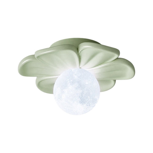 Modern Macaron Pastel Textured Floral Lunar Moon Petal Flush Ceiling Lamp For Kids - Yiilighting