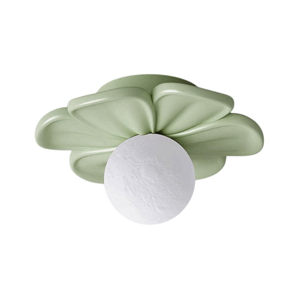 Modern Macaron Pastel Textured Floral Lunar Moon Petal Flush Ceiling Lamp For Kids - Yiilighting