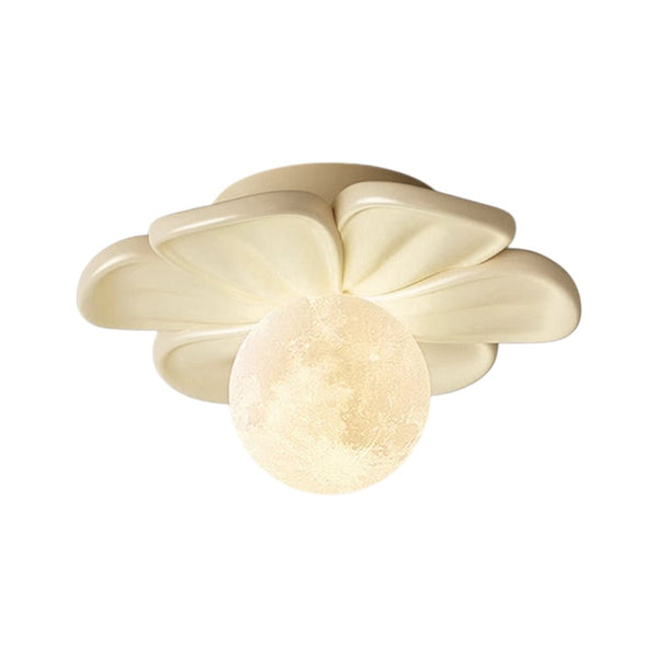 Modern Macaron Pastel Textured Floral Lunar Moon Petal Flush Ceiling Lamp For Kids - Yiilighting