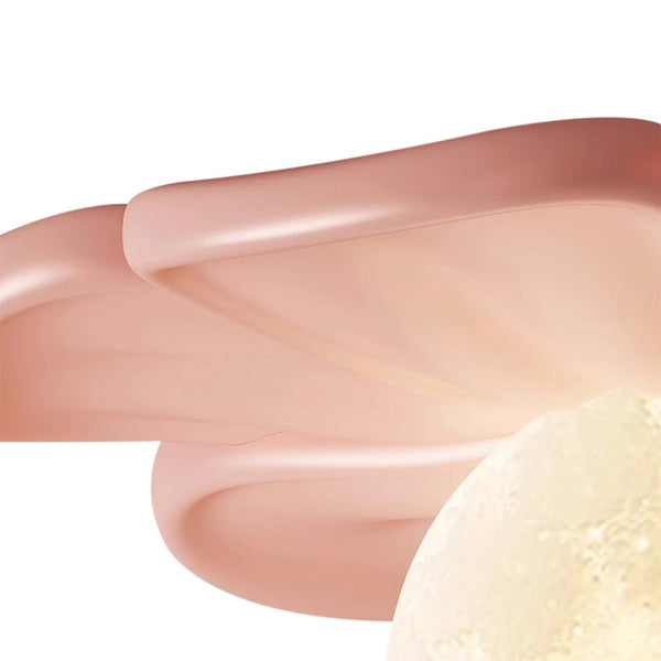 Modern Macaron Pastel Textured Floral Lunar Moon Petal Flush Ceiling Lamp For Kids - Yiilighting