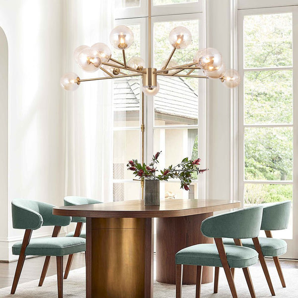 Modern Mid - Century Branching Arm Glass Globe Chandelier - Yiilighting