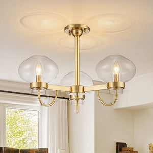 Modern Mid - century Sputnik Glass Bubble Semi Flush Mount - Yiilighting