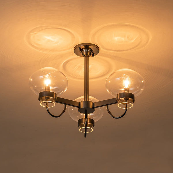 Modern Mid - century Sputnik Glass Bubble Semi Flush Mount - Yiilighting