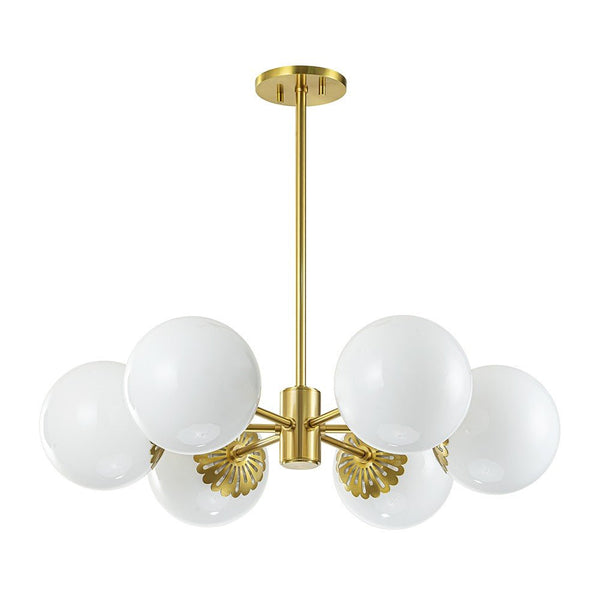 Modern Mid - Century Sputnik Opal Globe Chandelier - Yiilighting