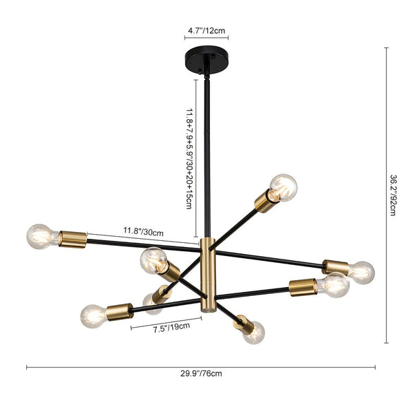 Modern Mid - century Sputnik Silhouette Two - Tier Chandelier - Yiilighting