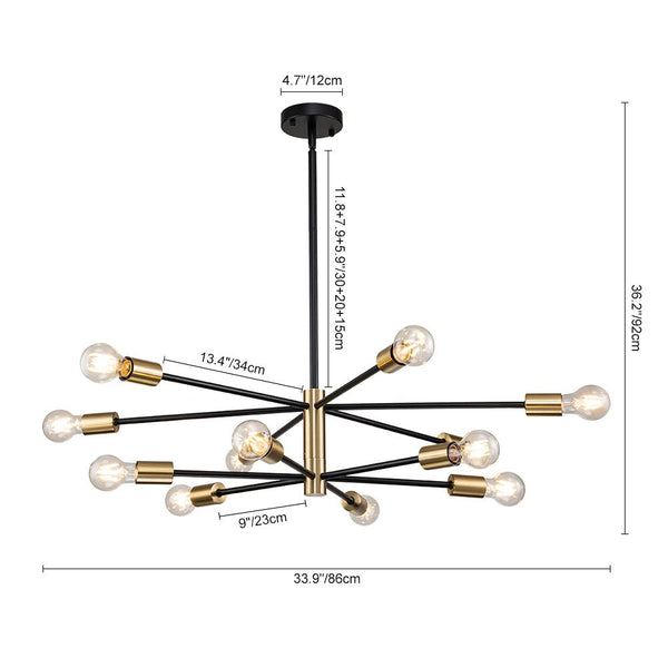 Modern Mid - century Sputnik Silhouette Two - Tier Chandelier - Yiilighting