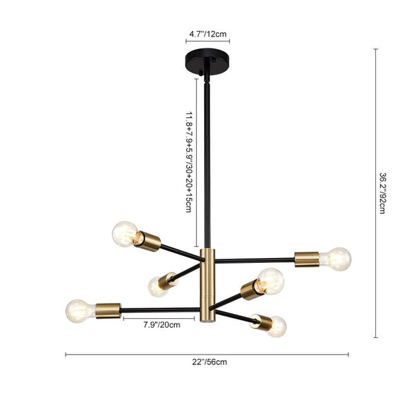 Modern Mid - century Sputnik Silhouette Two - Tier Chandelier - Yiilighting