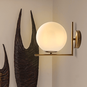 Modern Milky Glass Opal Globe Wall Sconce - Yiilighting