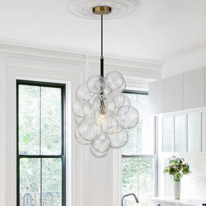 Modern Minimalist Cluster Grape Ribbed Glass Chandelier - Yiilighting