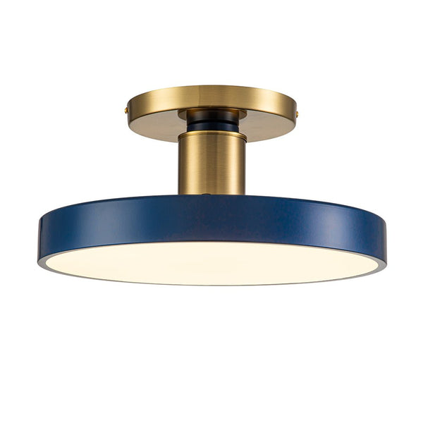 Modern Minimalist Round Drum LED Semi Flush Mount Ceiling Light - Yiilighting