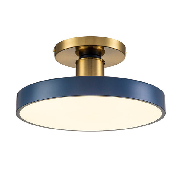 Modern Minimalist Round Drum LED Semi Flush Mount Ceiling Light - Yiilighting