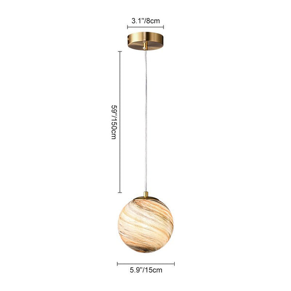 Modern Natural Mood Ball Glass Globe Ceiling Pendant Light - Yiilighting