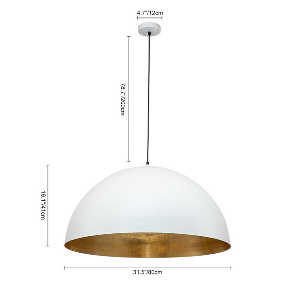 Modern One Light Oversized Dome Pendant Light - Yiilighting