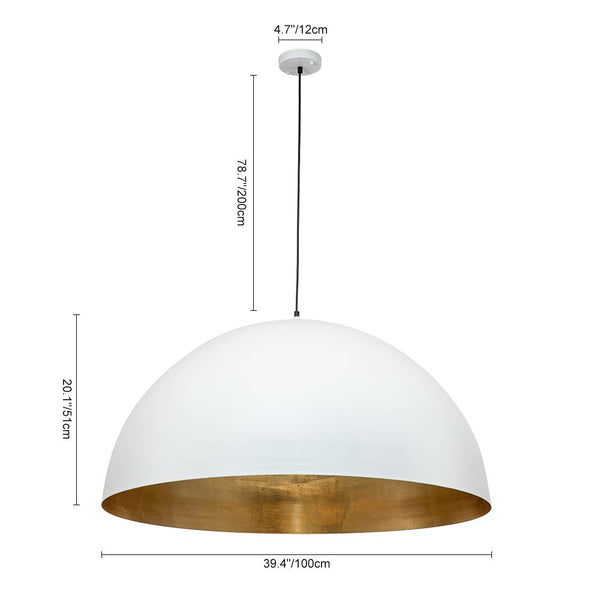 Modern One Light Oversized Dome Pendant Light - Yiilighting