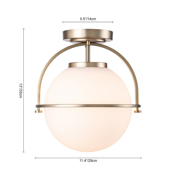 Modern Opal Glass Semi Flush Mount - Yiilighting