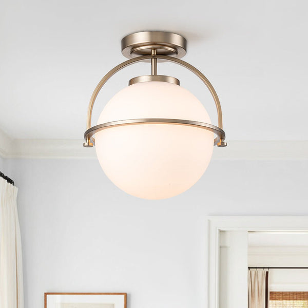 Modern Opal Glass Semi Flush Mount - Yiilighting