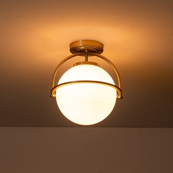 Modern Opal Glass Semi Flush Mount - Yiilighting