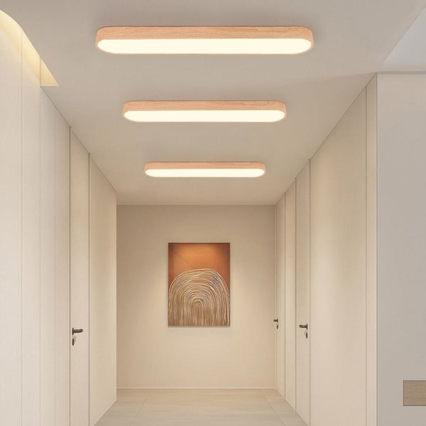 Modern Oval Wood Grain LED Ceiling Light - Yiilighting