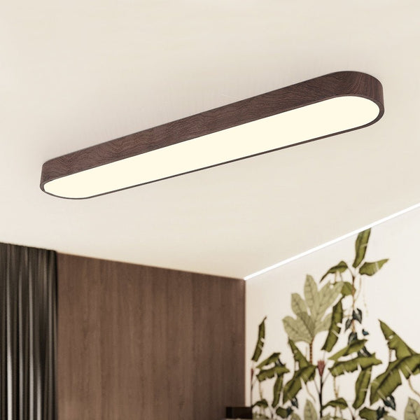 Modern Oval Wood Grain LED Ceiling Light - Yiilighting