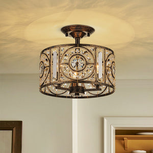 Modern Retro 3 - Light Bronze Cage Chandelier - Yiilighting