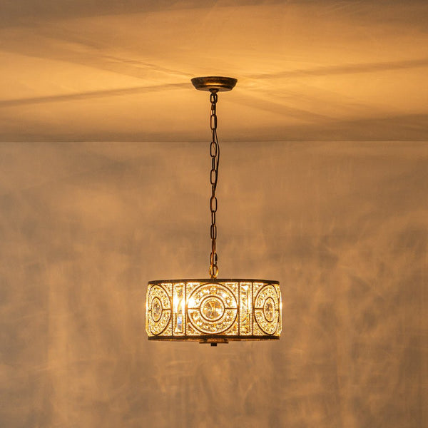 Modern Retro 4 - Light Antique Bronze Round Cage Crystal Chandelier - Yiilighting