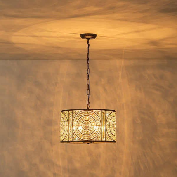 Modern Retro 4 - Light Antique Bronze Round Cage Crystal Chandelier - Yiilighting