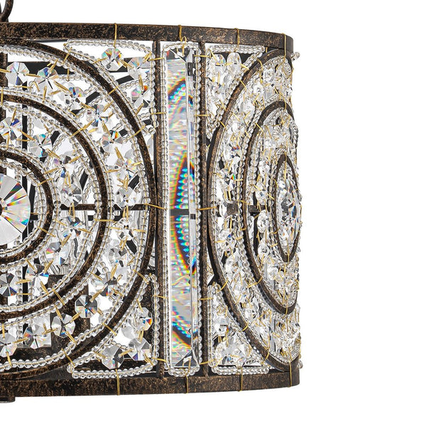 Modern Retro 4 - Light Antique Bronze Round Cage Crystal Chandelier - Yiilighting