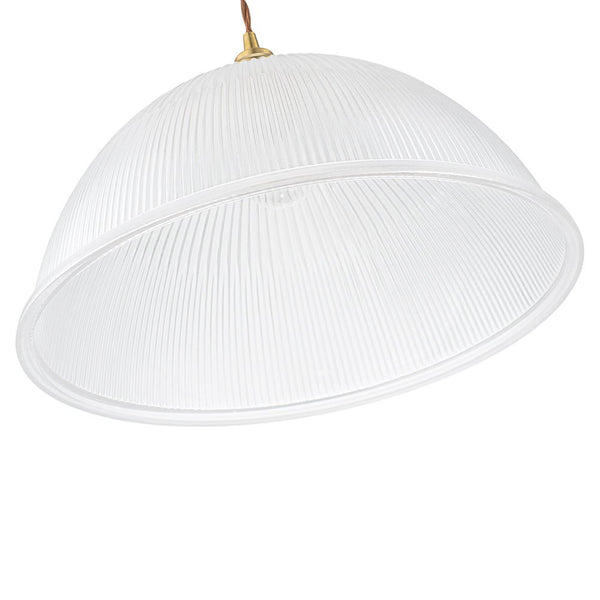 Modern Ribbed Glass Dome - Shaped Single Pendant Light - Yiilighting