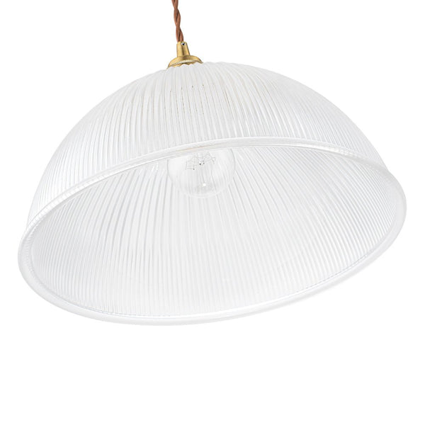 Modern Ribbed Glass Dome - Shaped Single Pendant Light - Yiilighting