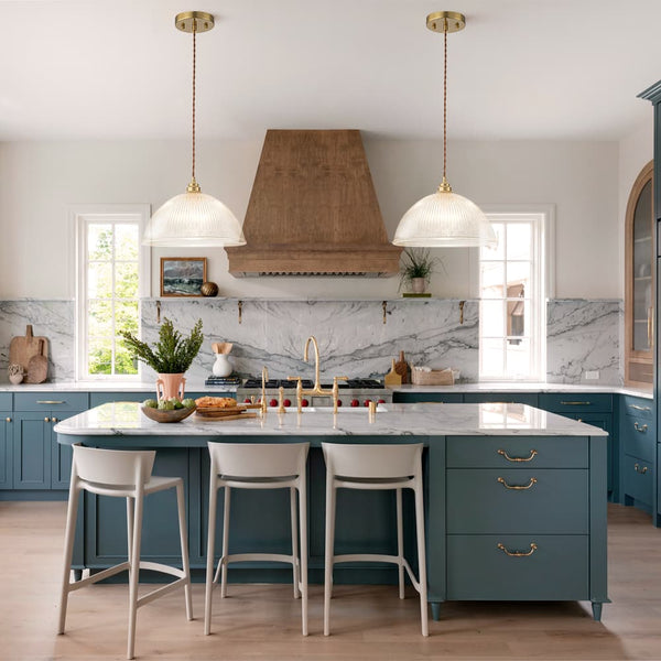 Modern Ribbed Glass Dome - Shaped Single Pendant Light - Yiilighting