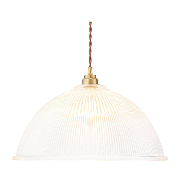 Modern Ribbed Glass Dome - Shaped Single Pendant Light - Yiilighting