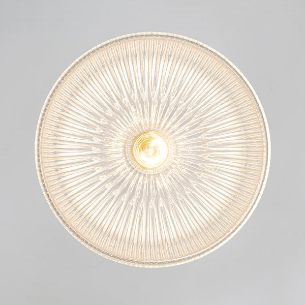 Modern Ribbed Glass Dome - Shaped Single Pendant Light - Yiilighting