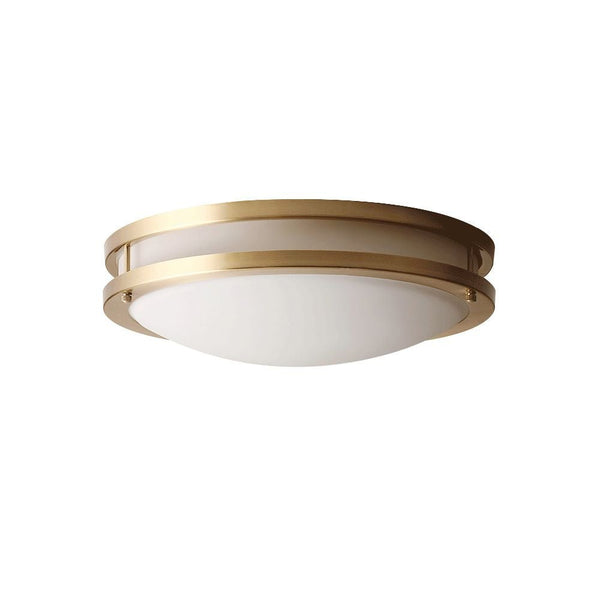 Modern Round Brass Glass LED Flush Mount Ceiling Light - Yiilighting