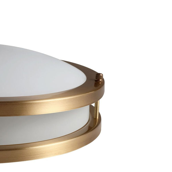 Modern Round Brass Glass LED Flush Mount Ceiling Light - Yiilighting