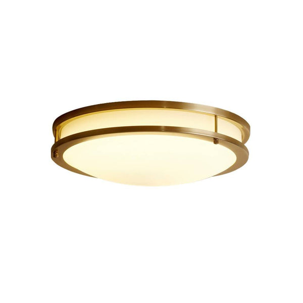 Modern Round Brass Glass LED Flush Mount Ceiling Light - Yiilighting