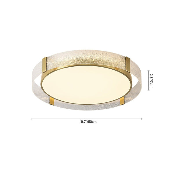 Modern Round Glass LED Flush Mount Ceiling Light - Yiilighting