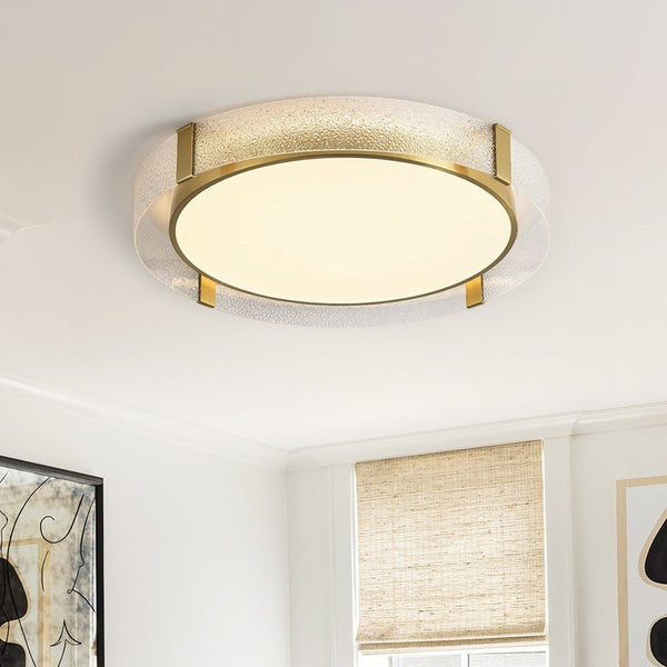 Modern Round Glass LED Flush Mount Ceiling Light - Yiilighting