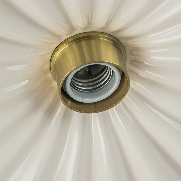 Modern Ruffled Pleated Semi - Flush Mount Ceiling Light - Yiilighting