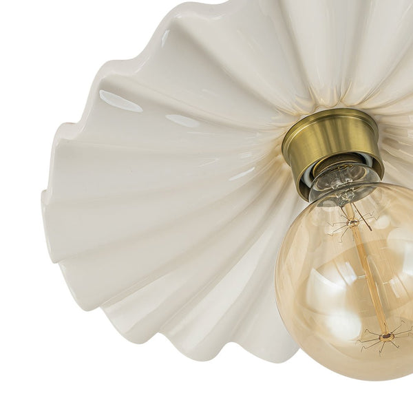 Modern Ruffled Pleated Semi - Flush Mount Ceiling Light - Yiilighting