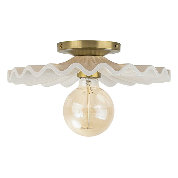 Modern Ruffled Pleated Semi - Flush Mount Ceiling Light - Yiilighting