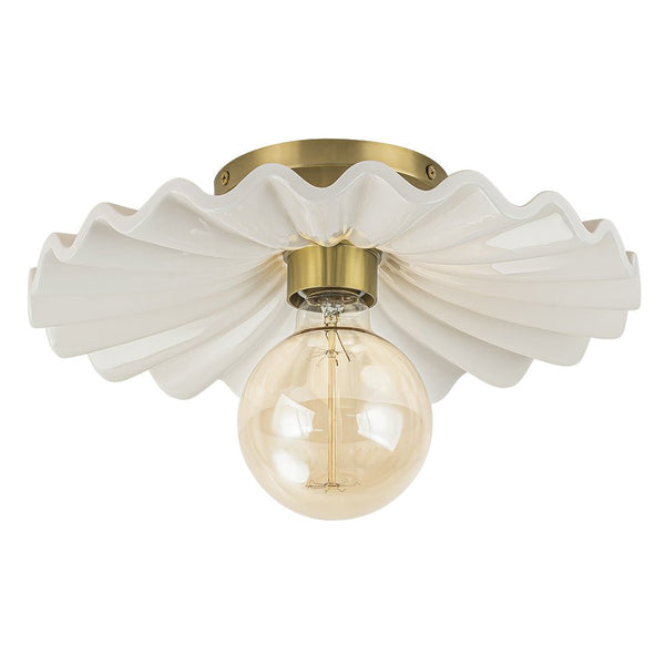 Modern Ruffled Pleated Semi - Flush Mount Ceiling Light - Yiilighting