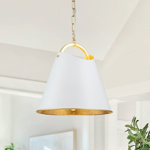 Modern Single - Light Brass Metal Conical Pendant - Yiilighting