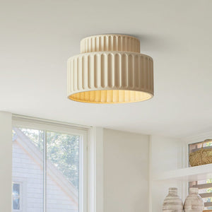 Modern Single Light Resin Flush Mount Ceiling Light - Yiilighting