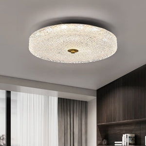 Modern Sparkle Glass Three - color LED Flush Mount Ceiling Light - Yiilighting
