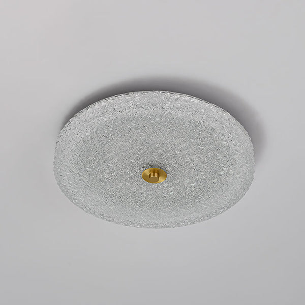 Modern Sparkle Glass Three - color LED Flush Mount Ceiling Light - Yiilighting