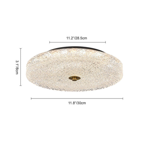 Modern Sparkle Glass Three - color LED Flush Mount Ceiling Light - Yiilighting